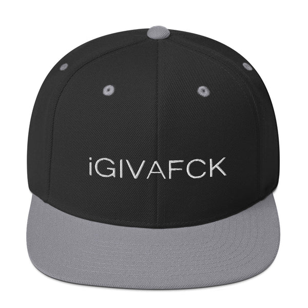 iGIVAFCK Snapback Hat. Black/Grey