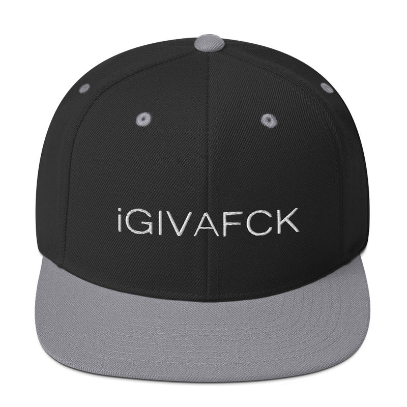 iGIVAFCK Snapback Hat. Black/Grey