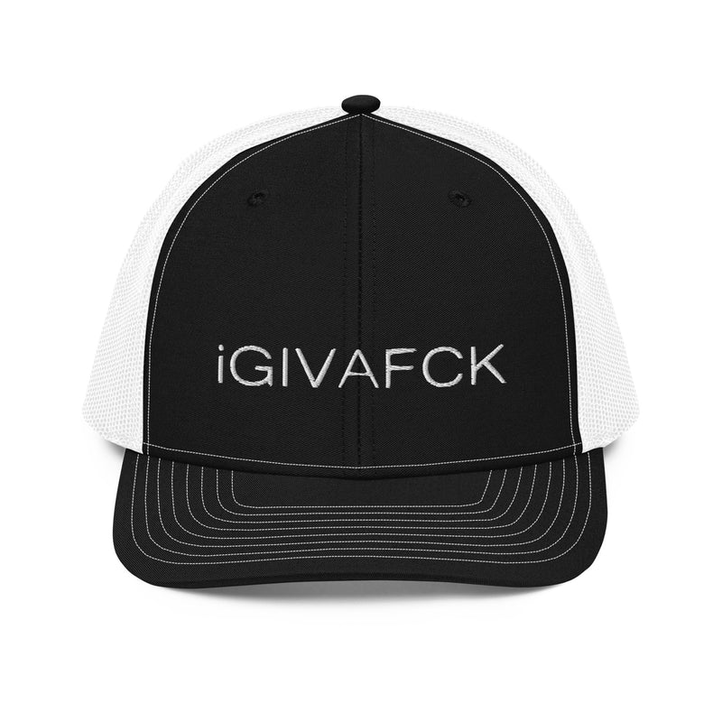 iGIVAFCK Trucker Cap. Black/White