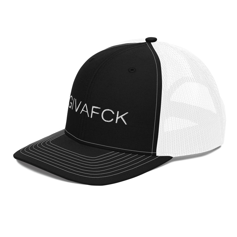 iGIVAFCK Trucker Cap. Black/White