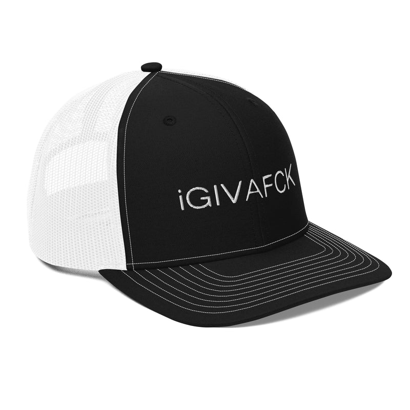 iGIVAFCK Trucker Cap. Black/White